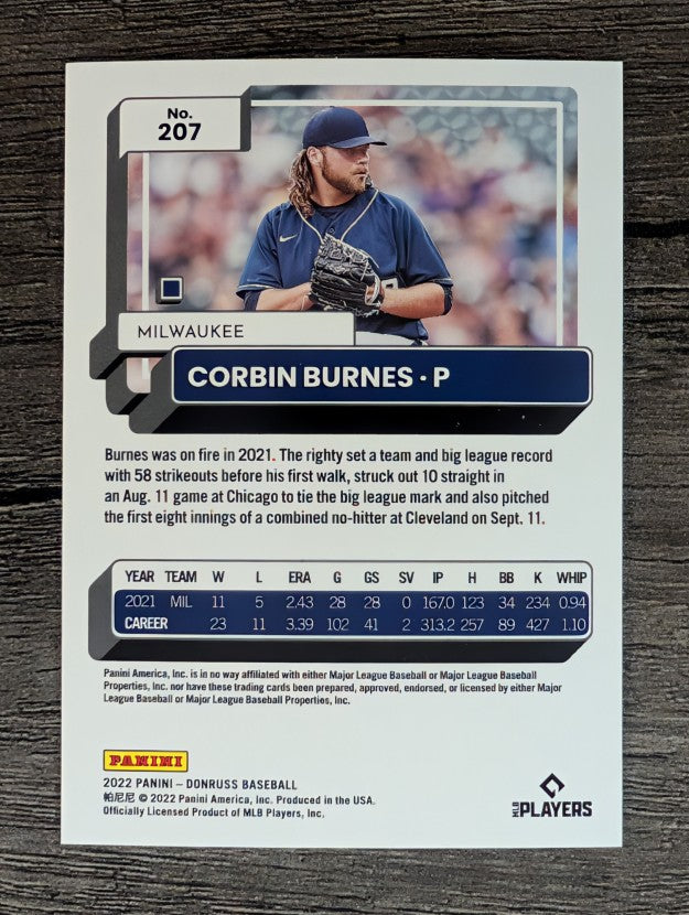2022 Donruss #207 Corbin Burnes
