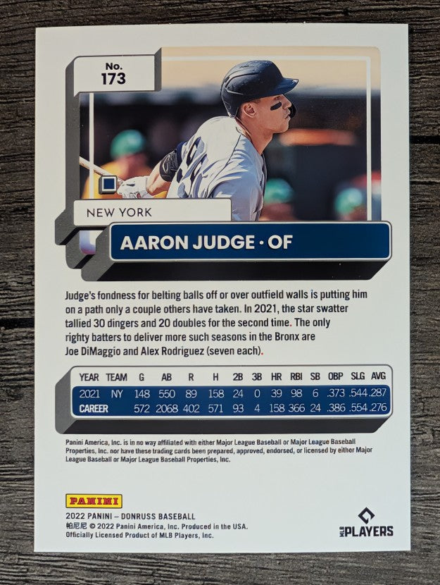 2022 Donruss #173 Aaron Judge