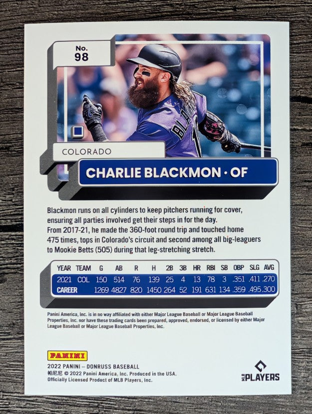 2022 Donruss #98 Charlie Blackmon