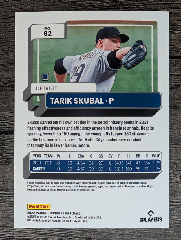 2022 Donruss #92 Tarik Skubal