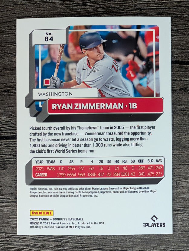 2022 Donruss #84 Ryan Zimmerman
