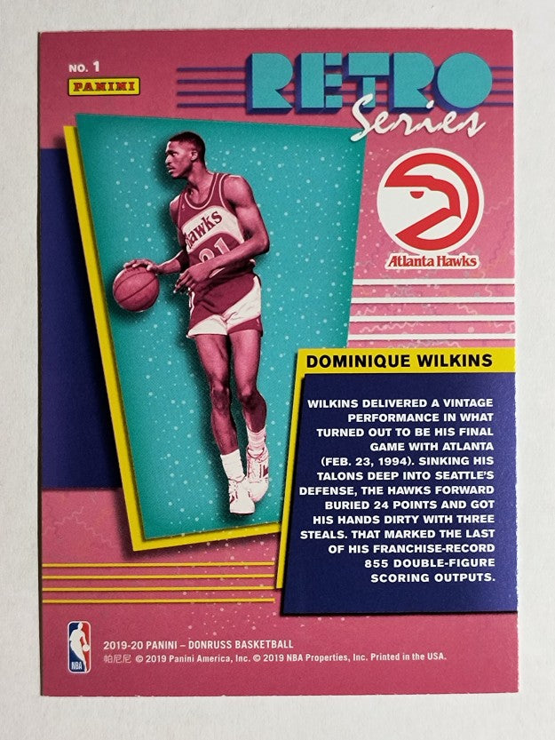 2019-20 Donruss Retro Series #1 Dominique Wilkins