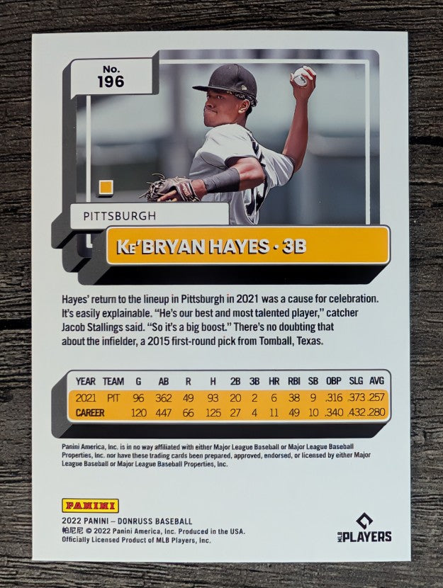 2022 Donruss #196 Ke'Bryan Hayes
