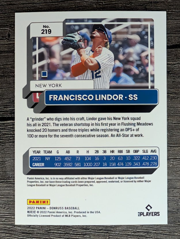 2022 Donruss #219 Francisco Lindor