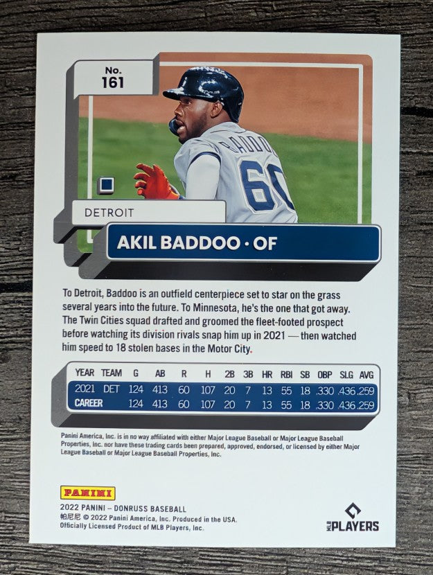 2022 Donruss #161 Akil Baddoo