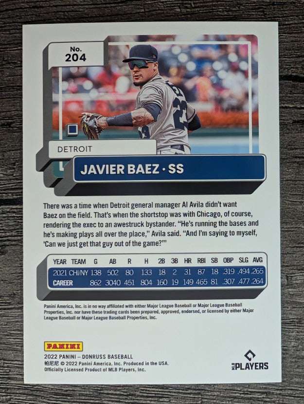 2022 Donruss #204 Javier Baez