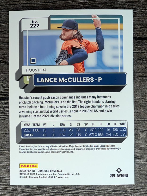 2022 Donruss #222 Lance McCullers