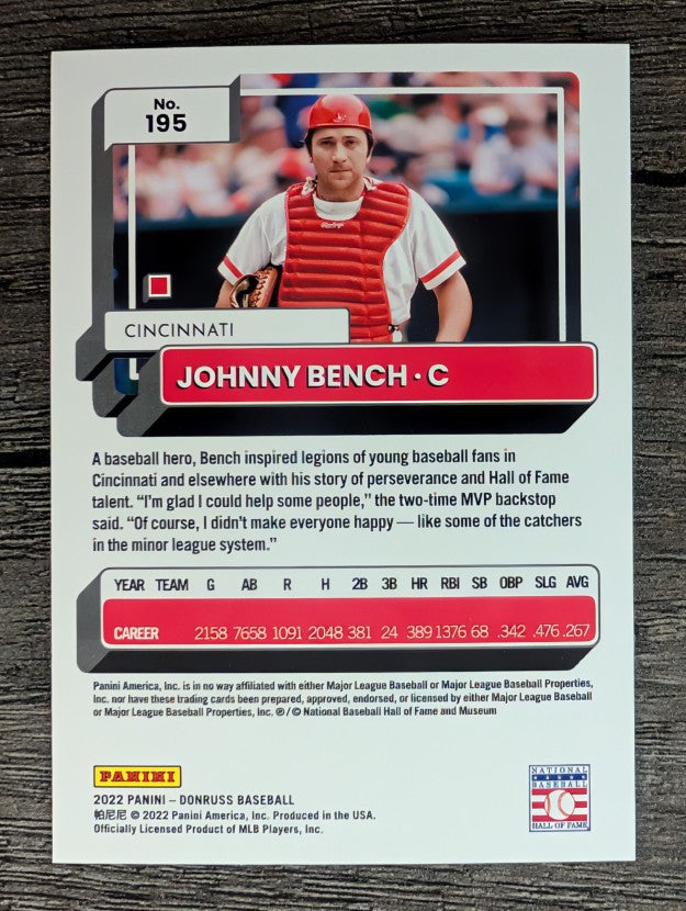 2022 Donruss #195 Johnny Bench