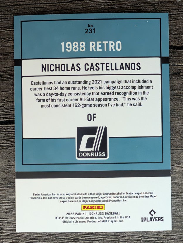 2022 Donruss #231 Nicholas Castellanos RETRO