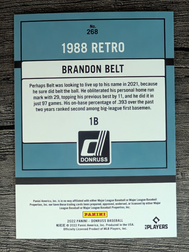 2022 Donruss #268 Brandon Belt RETRO