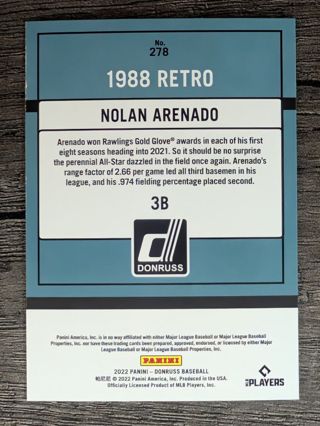 2022 Donruss #278 Nolan Arenado RETRO