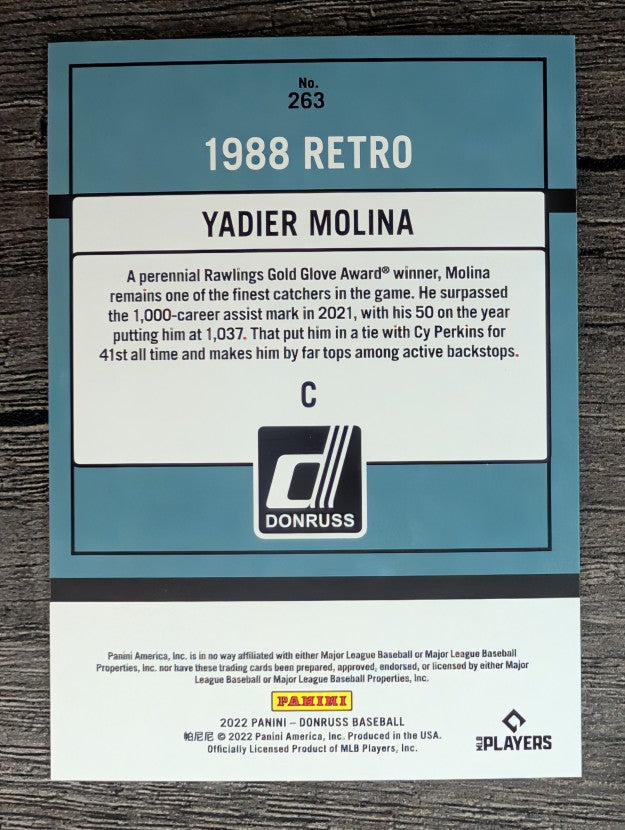 2022 Donruss #263 Yadier Molina RETRO
