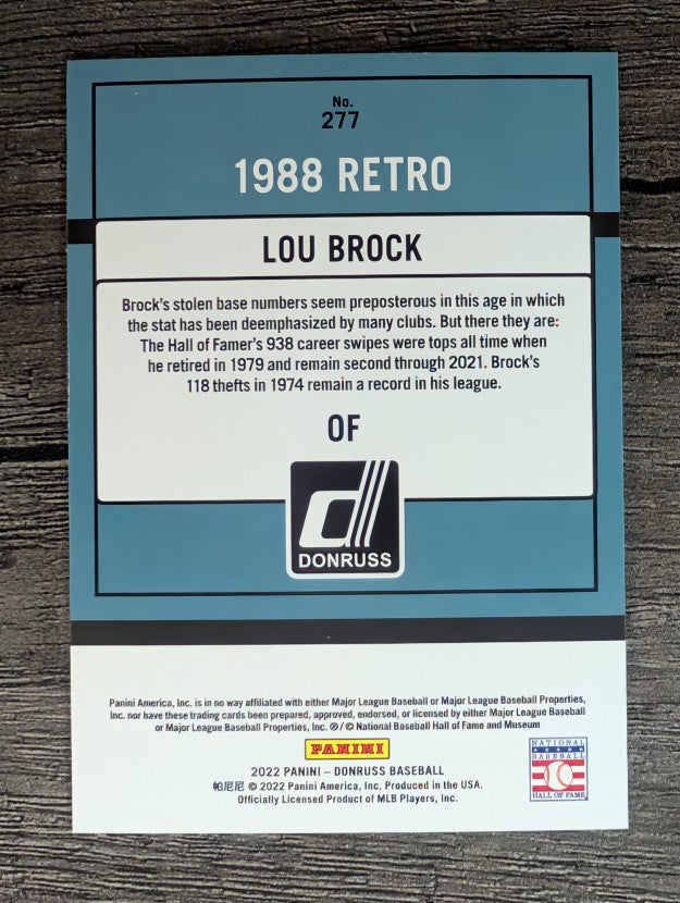 2022 Donruss #277 Lou Brock RETRO