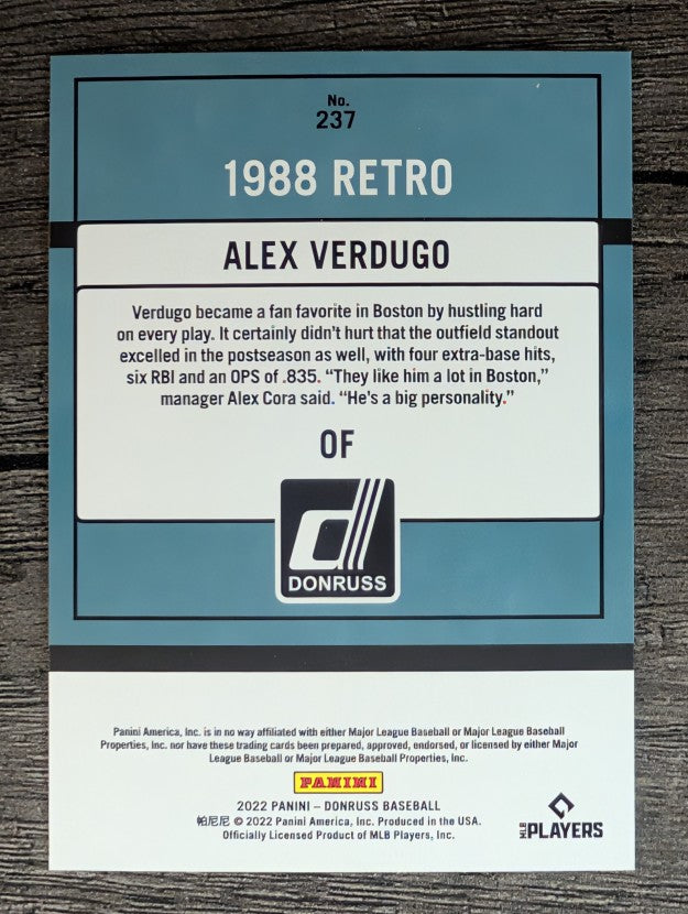 2022 Donruss #237 Alex Verdugo RETRO