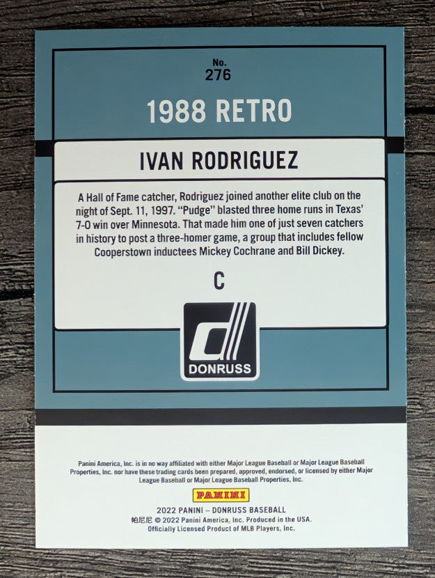2022 Donruss #276 Ivan Rodriguez RETRO