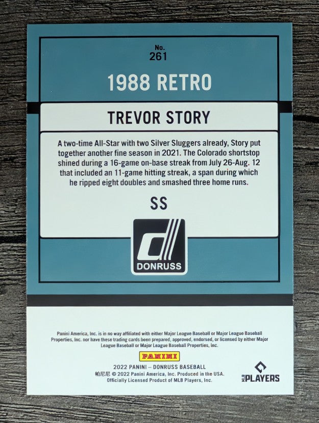 2022 Donruss #261 Trevor Story RETRO