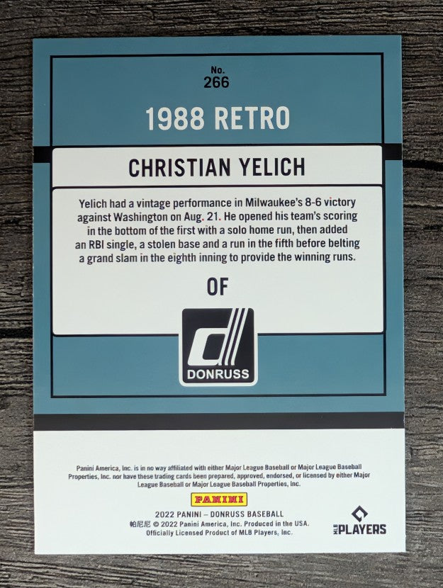 2022 Donruss #266 Christian Yelich RETRO