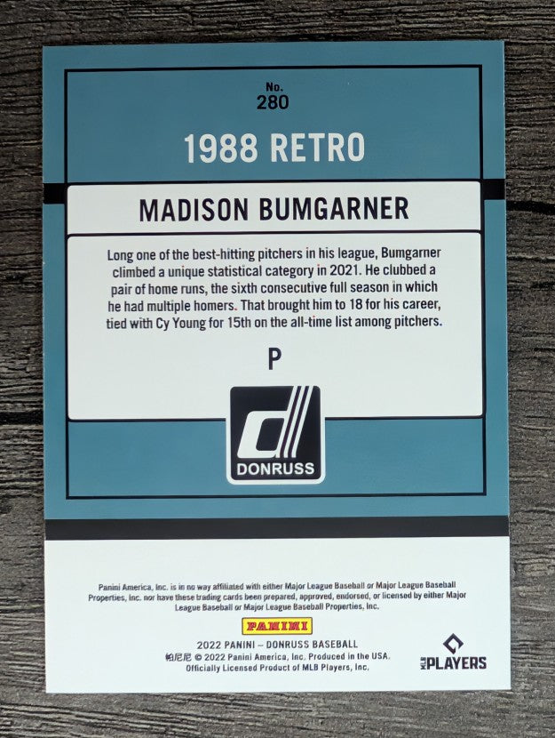 2022 Donruss #280 Madison Bumgarner RETRO