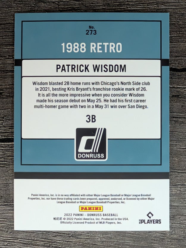 2022 Donruss #273 Patrick Wisdom RETRO