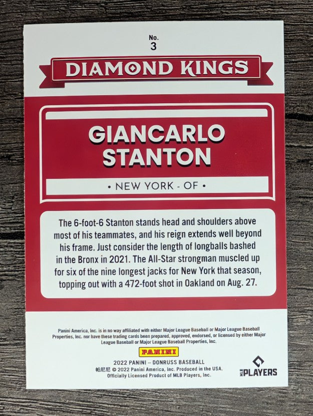 2022 Donruss #3 Giancarlo Stanton DK