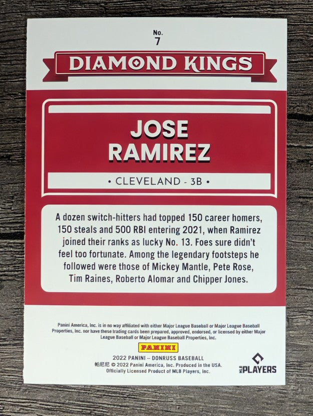 2022 Donruss #7 Jose Ramirez DK
