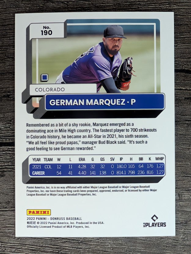 2022 Donruss #190 German Marquez