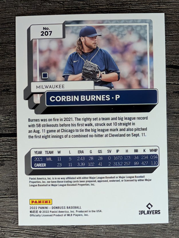 2022 Donruss #207 Corbin Burnes