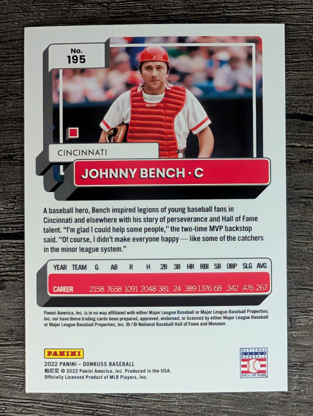2022 Donruss #195 Johnny Bench