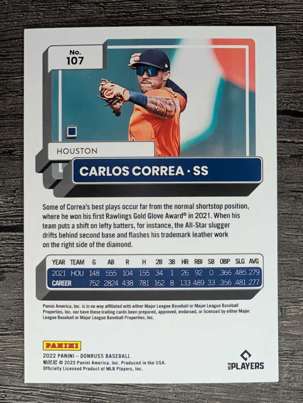 2022 Donruss #107 Carlos Correa