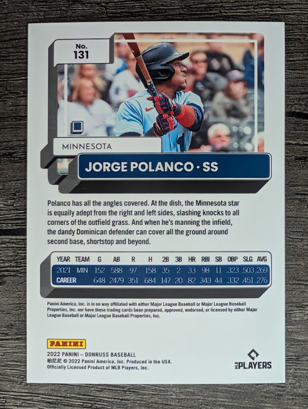 2022 Donruss #131 Jorge Polanco