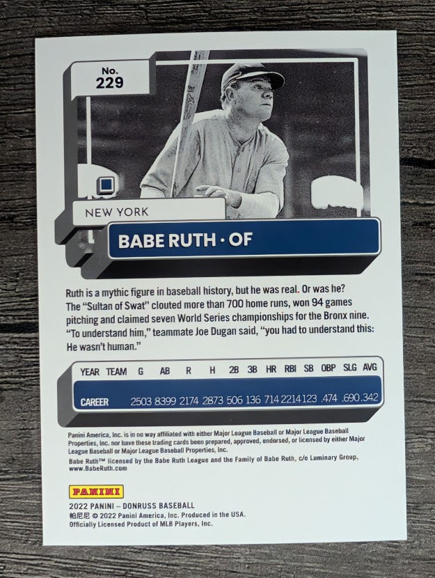 2022 Donruss #229 Babe Ruth