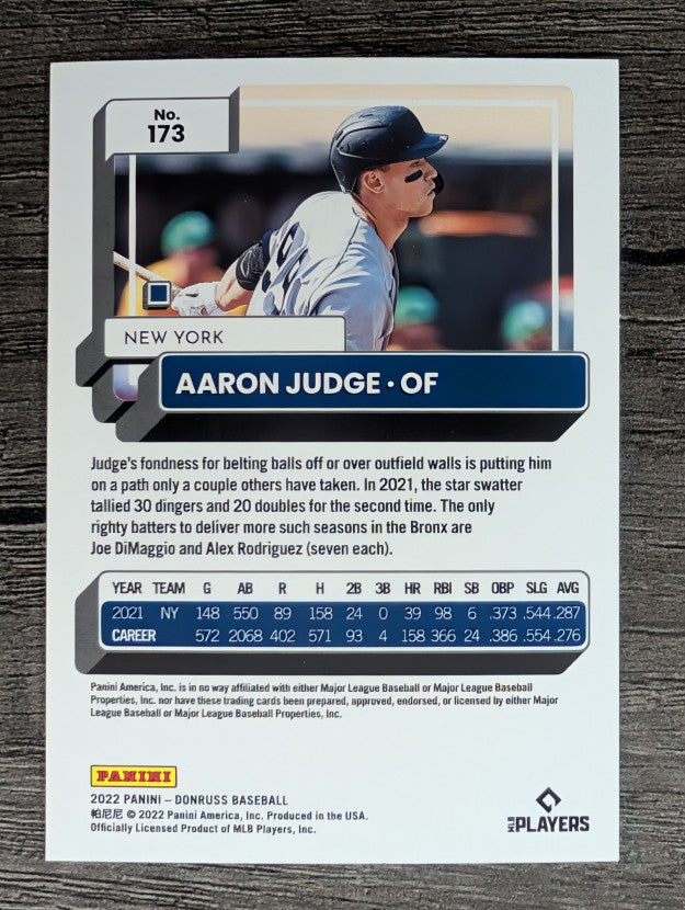 2022 Donruss #173 Aaron Judge