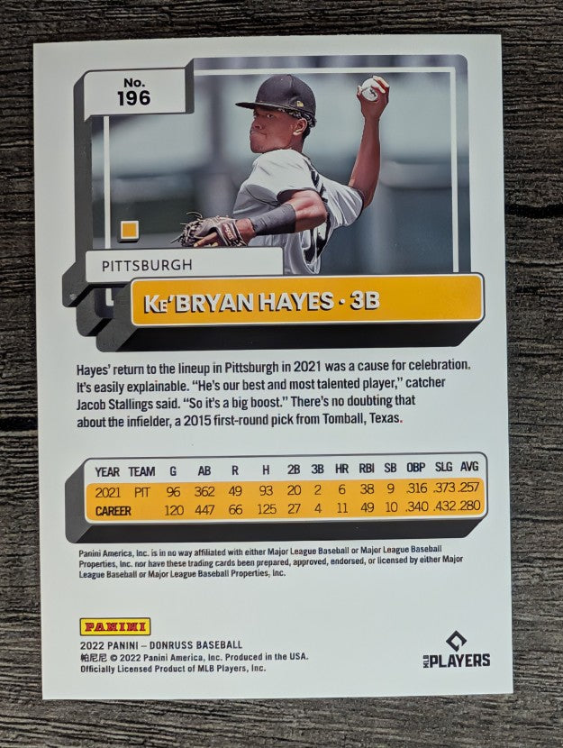 2022 Donruss #196 Ke'Bryan Hayes