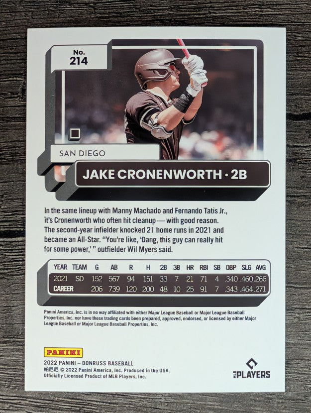 2022 Donruss #214 Jake Cronenworth