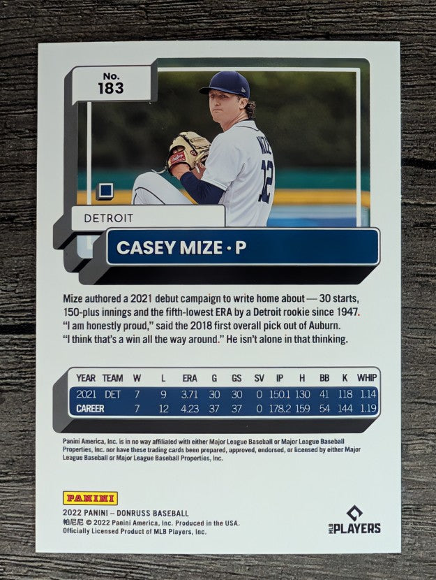 2022 Donruss #183 Casey Mize