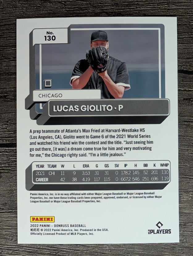 2022 Donruss #130 Lucas Giolito