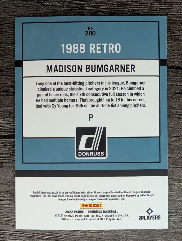 2022 Donruss #280 Madison Bumgarner RETRO