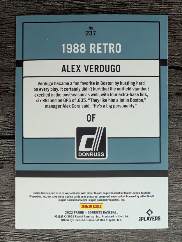 2022 Donruss #237 Alex Verdugo RETRO