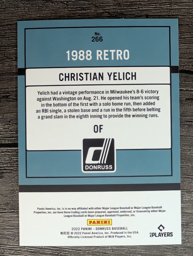 2022 Donruss #266 Christian Yelich RETRO