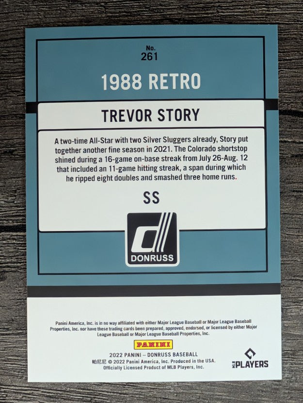 2022 Donruss #261 Trevor Story RETRO