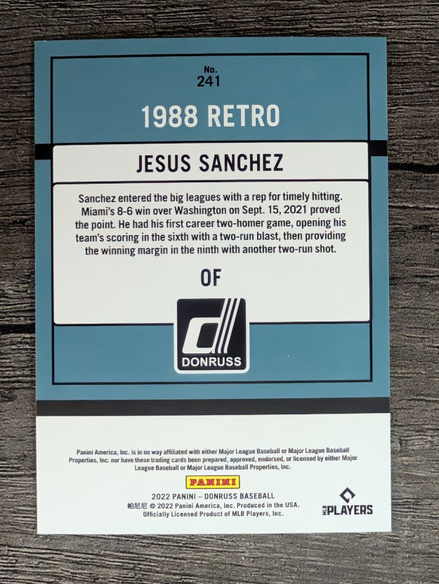 2022 Donruss #241 Jesus Sanchez RETRO