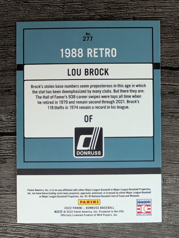 2022 Donruss #277 Lou Brock RETRO