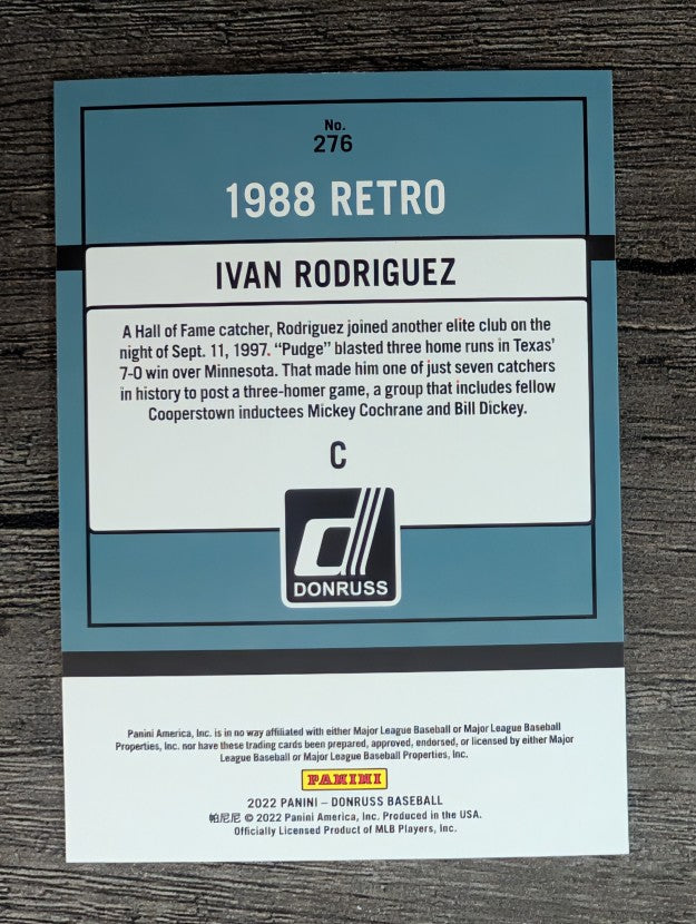 2022 Donruss #276 Ivan Rodriguez RETRO