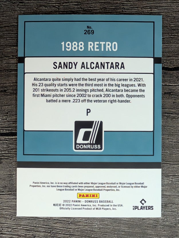 2022 Donruss #269 Sandy Alcantara RETRO