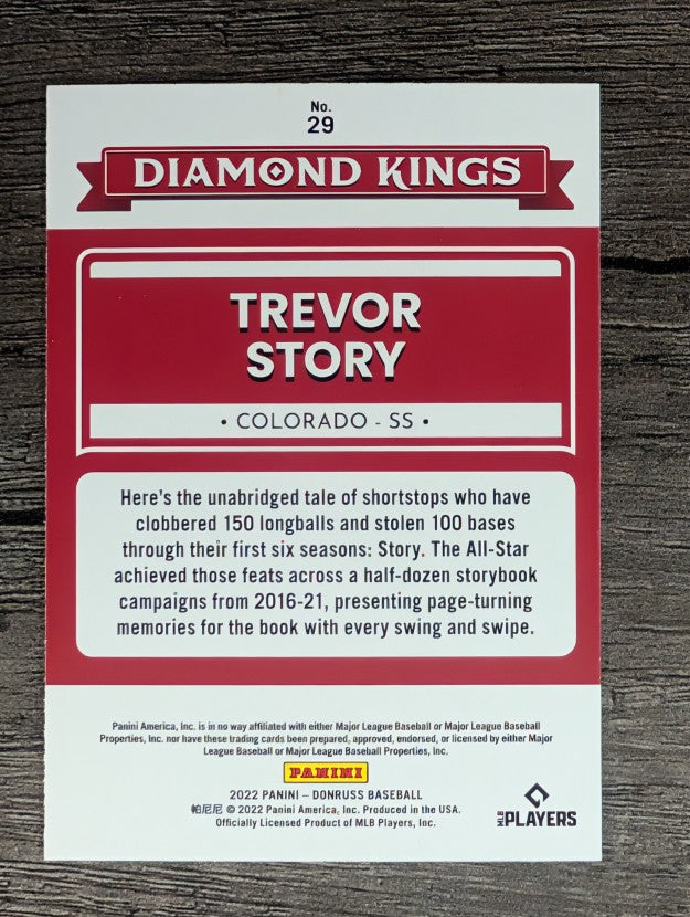 2022 Donruss #29 Trevor Story DK