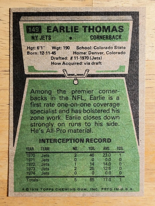 1975 Topps #149 Earlie Thomas (EXMT)