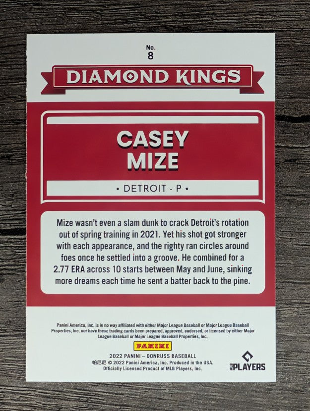 2022 Donruss #8 Casey Mize DK