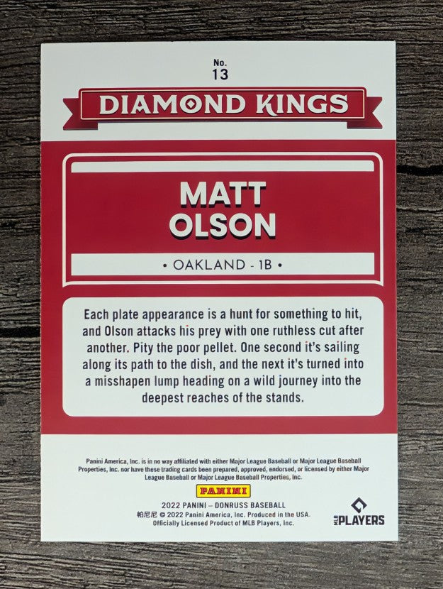 2022 Donruss #13 Matt Olson DK