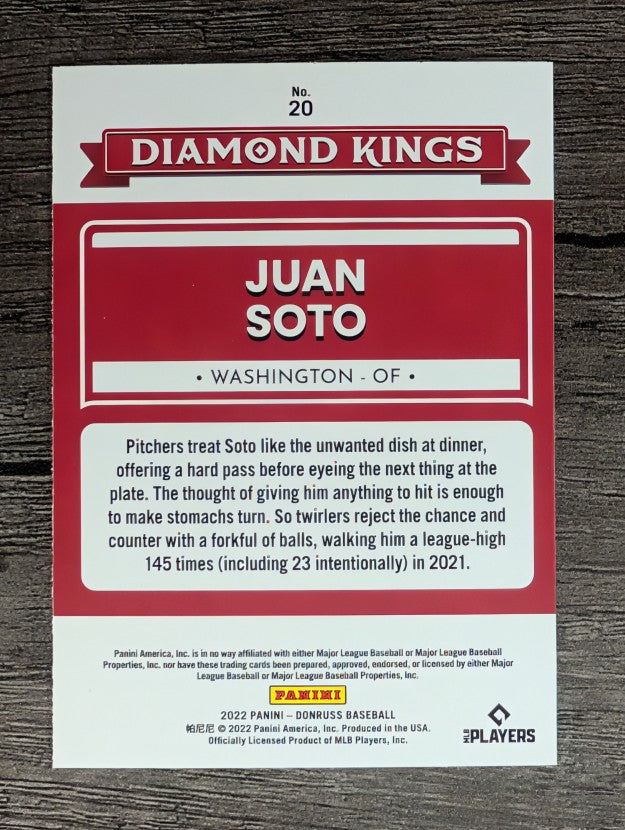 2022 Donruss #20 Juan Soto DK