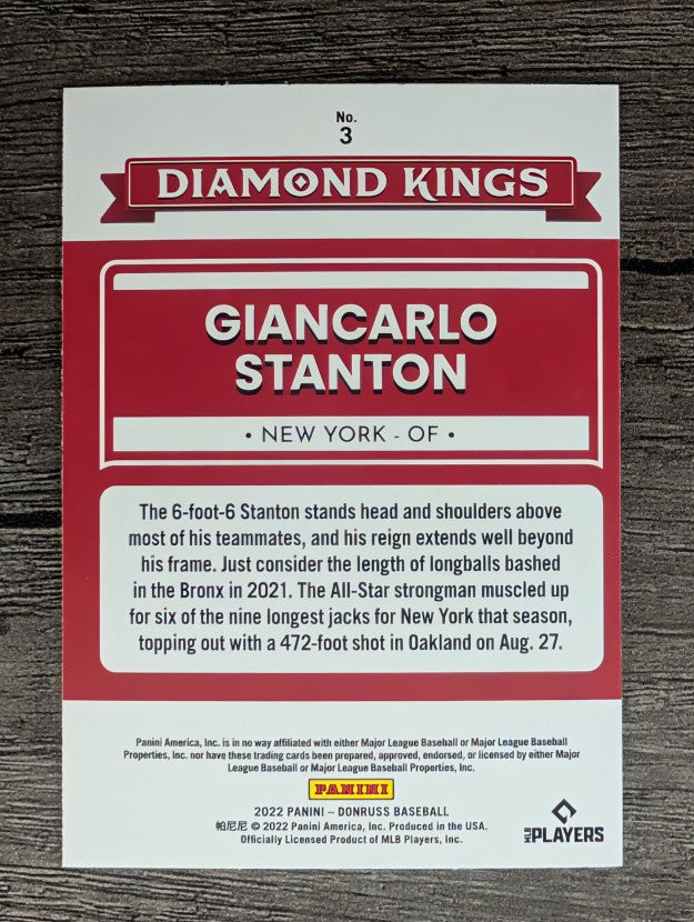 2022 Donruss #3 Giancarlo Stanton DK